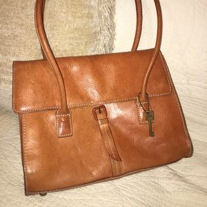 Fossil leather handbag